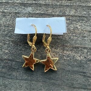 Napier Goldtone Star Dangle Earrings